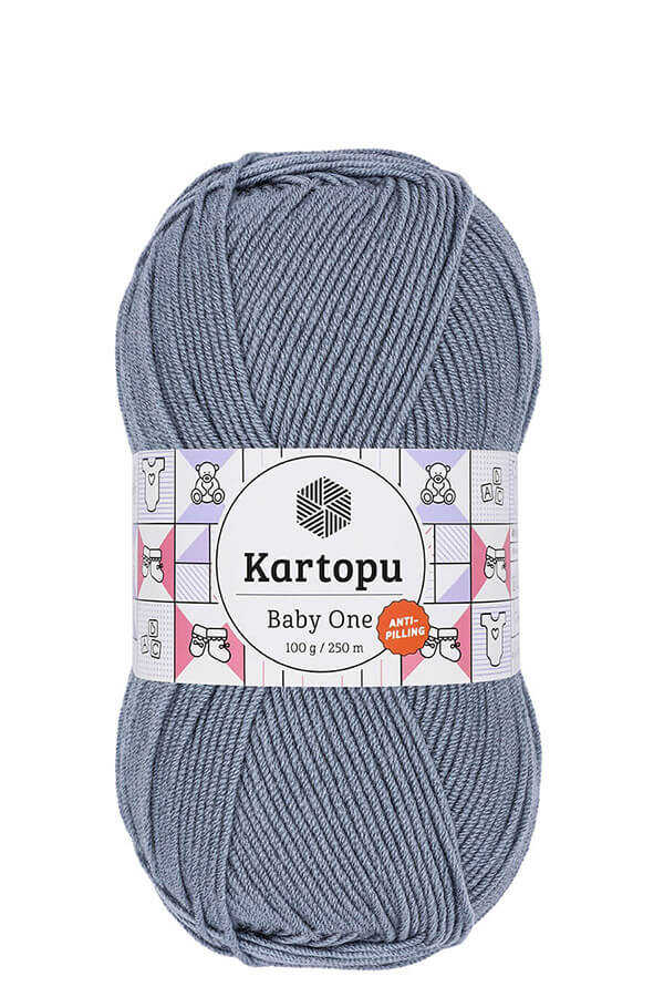 KARTOPU BABY ONE ÖRGÜ İPİ 100 GR K571 GRİ MAVİ