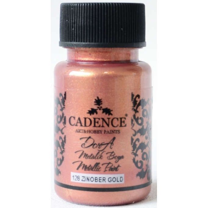 CADENCE DORA METALİK BOYA 50ML - 128 ZİNOBER ALTIN