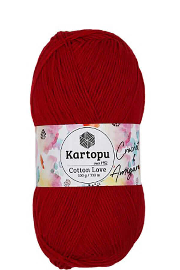 KARTOPU COTTON LOVE K143 KOYU KIRMIZI