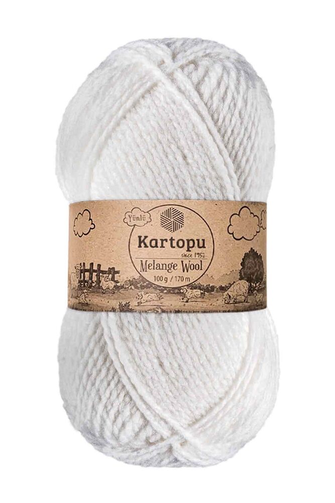 KARTOPU MELANGE WOOL K010 BEYAZ