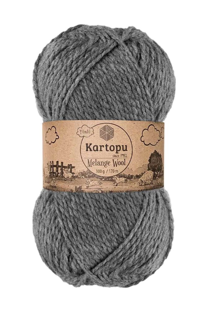 KARTOPU MELANGE WOOL K1002 KOYU GRİ