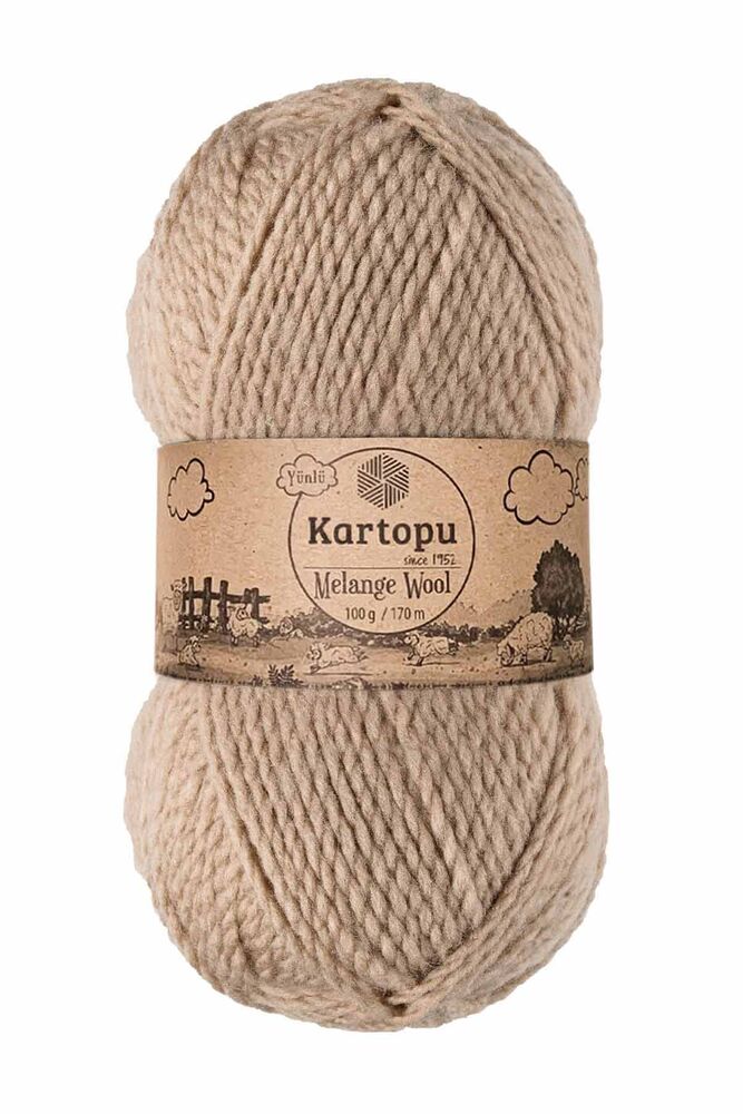 KARTOPU MELANGE WOOL K880 KOYU BEJ