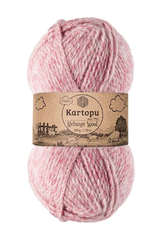 KARTOPU MELANGE WOOL K9003 PEMBE MULİNE