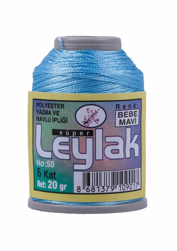 LEYLAK 6 KAT NO: 50 POLYESTER YAZMA VE HAVLU İPİ 20GR  -  BEBE MAVİ