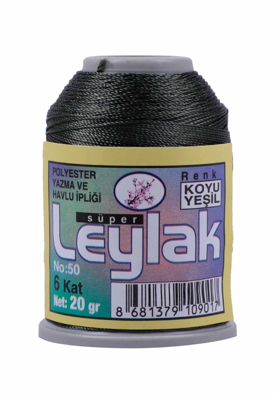 LEYLAK 6 KAT NO: 50 POLYESTER YAZMA VE HAVLU İPİ 20GR  - KOYU YEŞİL 