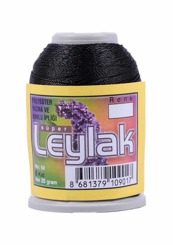 LEYLAK 6 KAT NO: 50 POLYESTER YAZMA VE HAVLU İPİ 20GR  - SİYAH