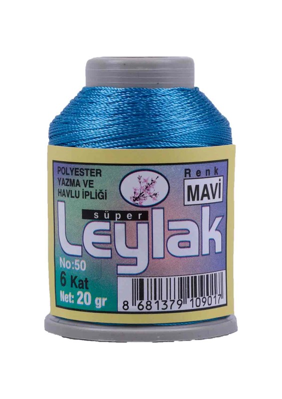 LEYLAK 6 KAT NO: 50 POLYESTER YAZMA VE HAVLU İPİ 20GR  - MAVİ