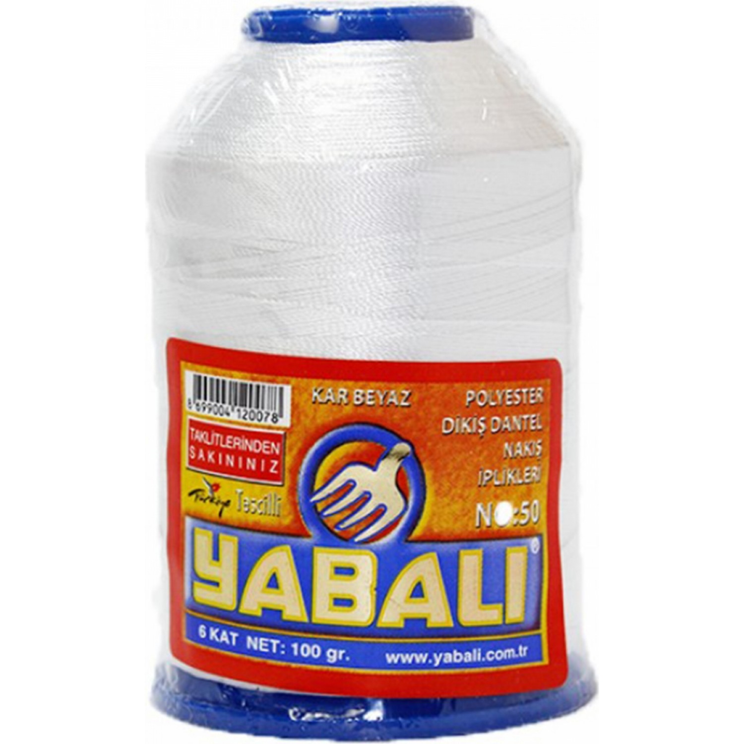 YABALI POLYESTER 6 KATLI NO:50 DANTEL İPİ- KARBEYAZ