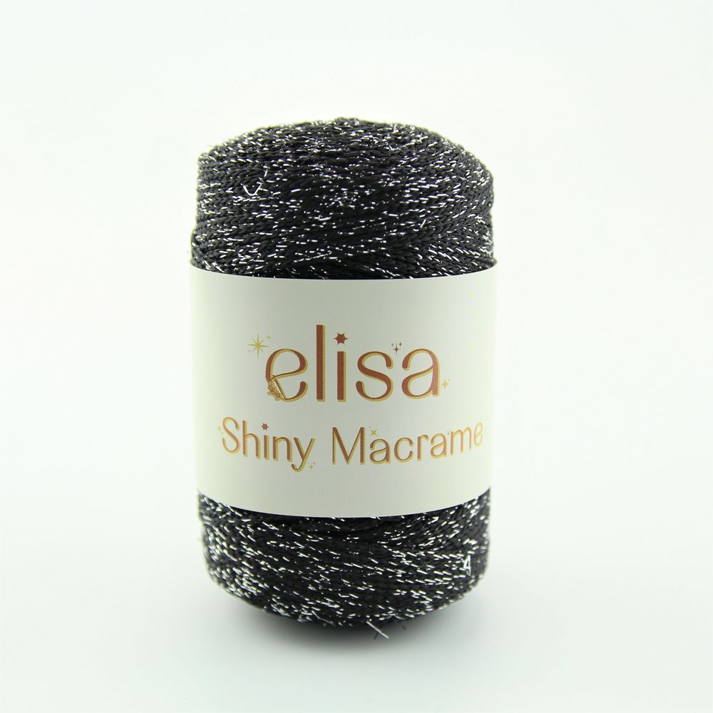 ELİSA - POLYESTER  SİMLİ MAKROME İPİ 3MM  SİYAH